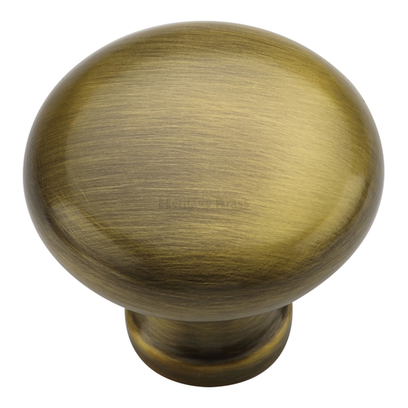 C113 32-AT • 32 x 15 x 29mm • Antique Brass • Heritage Brass Bun Cabinet Knob